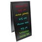 Wooden a-frame sign with handwritten messaging