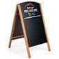 Teak digitally printed chalkboard easel with custom graphic