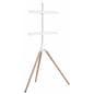 Wooden tripod TV stand with 180-degree swivel
