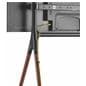 Adjustable mounting brackets included with minimalist TV sawhorse stand