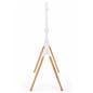 Natural wood modern sawhorse-style TV display stand 