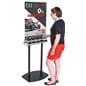 Floor Standing Double-Sided Poster Stand with Business Card Slots