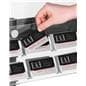 Easy to Restock Double-Sided Poster Stand with Business Card Slots