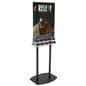 Space Saving Double-Sided Poster Stand with Business Card Slots