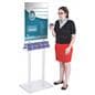 67"h Acrylic Poster Stand with Business Card Holders