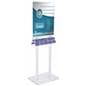 Clear Acrylic Poster Stand with Business Card Holders with Silver Hardware