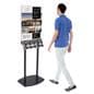Black Poster Stand with Business Card Rack for Contact Information and Gift Cards