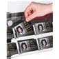 Black Poster Stand with Business Card Rack and 10 Open Pockets