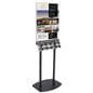 Floor Standing Black Poster Stand with Business Card Rack