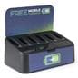 Portable battery dock charging station comes with six slots for recharging each bank