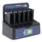 Portable battery dock charging station features six power banks