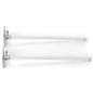 Wall mount banner hardware system with weather-resistant aluminum mounts and fiberglass poles