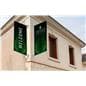 Wall mount banner hardware system with glossy white finish 