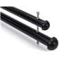 Black powder-coated trapeze banner sign mounted hardware kits with half dome finials