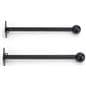 Finial pole banner hardware mounts with four pre-drilled holes on base plate