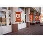 Finial pole banner hardware mounts with matte black powder coated finish 