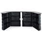 Trade show case to counter display with eight shelf inserts