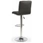 Black Leather Bar Stool with Foot Rest