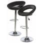 Hydraulic Bar Chair with Black Seat & Chrome Base