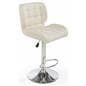 Ivory Leather Bar Stool with Pneumatic Lift