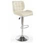 Ivory Leather Bar Stool, Rotating