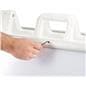 White snap open a-frame sidewalk sign with anti theft display lock