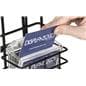Black A-Frame Literature Pocket With Business Card Holder With Hinged Lid
