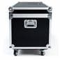 Black oversize trade show storage trunk with aluminum frame
