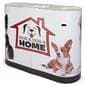 Portable cardboard booth display counter with easy to move handles 