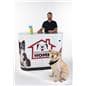 Portable cardboard booth display counter with vivid color customizable graphics 