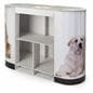 Portable cardboard booth display counter with internal shelves 