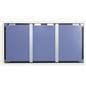 This 72 x 36 locking bulletin board has a wall mount design