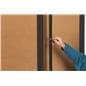 This 72 x 36 locking bulletin board has keys included