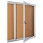 This enclosed 96 x 48 cork board has 3 locking doors