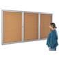 This enclosed 96 x 48 cork board has shatter resistant doors