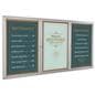 This enclosed 96 x 48 cork board is 72 pounds