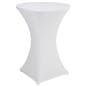 White bar height spandex table cover