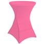 Pink round stretch table cover with machine washable fabric design