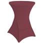 Round stretch table cover with dimensions of 31 inches wide by 43 inches tall