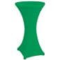 Kelly green cocktail table spandex cover with reinforced foot pockets