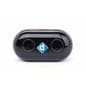 Black promo branded wireless earbuds with plastic lid