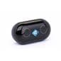 Black promo branded wireless earbuds with full color printing