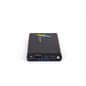 Black high capacity logo power bank with with USB-A, Micro and Type-C Outputs