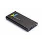 Black high capacity logo power bank with color custom branding