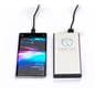 Silver branded power bank with 16000 mAh battery capacity