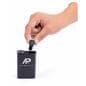 Black power bank with earbuds gift set with magnetic charging case 