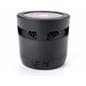 Black wireless charging speaker with DC 5V/1.5A input voltage