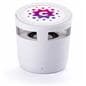 White promotional wireless charger with Bluetooth speaker and 5V/900mah power output