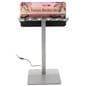 Charging station table with custom printed graphics