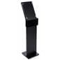 black mobile charging station with floor sign holder and phone charging pocket 